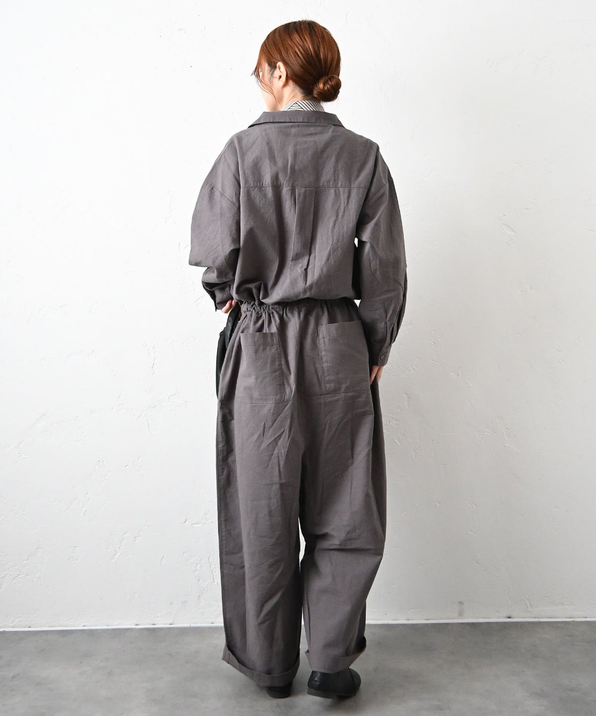 ista-ire｜綿麻開襟オールインワン [[7600-6050]][C]