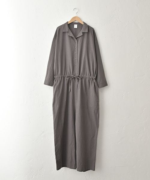  ista-ire｜綿麻開襟オールインワン [[7600-6050]][C]