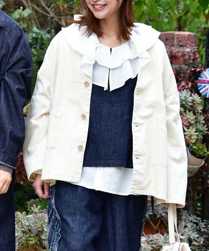 ista-ire｜ラッフルカラーブラウス [[4600-6350]][C] | ma28 ONLINE STORE