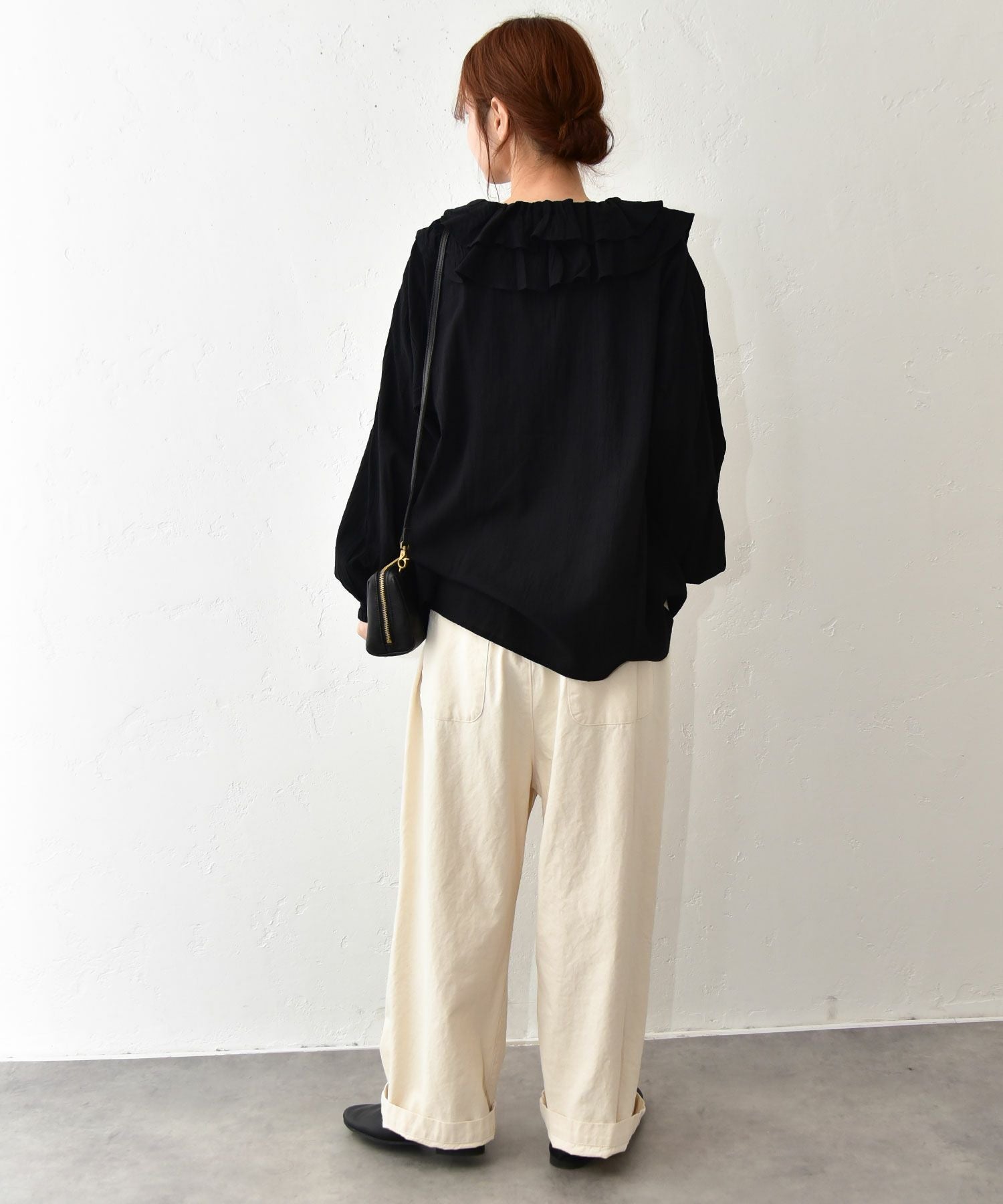 ista-ire｜ラッフルカラーブラウス [[4600-6350]][C] | ma28 ONLINE STORE