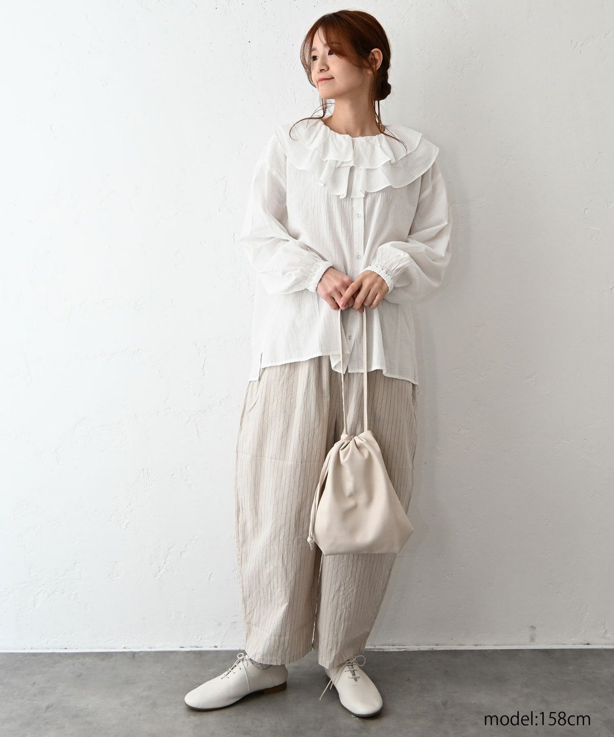 ista-ire｜ラッフルカラーブラウス [[4600-6350]][C]