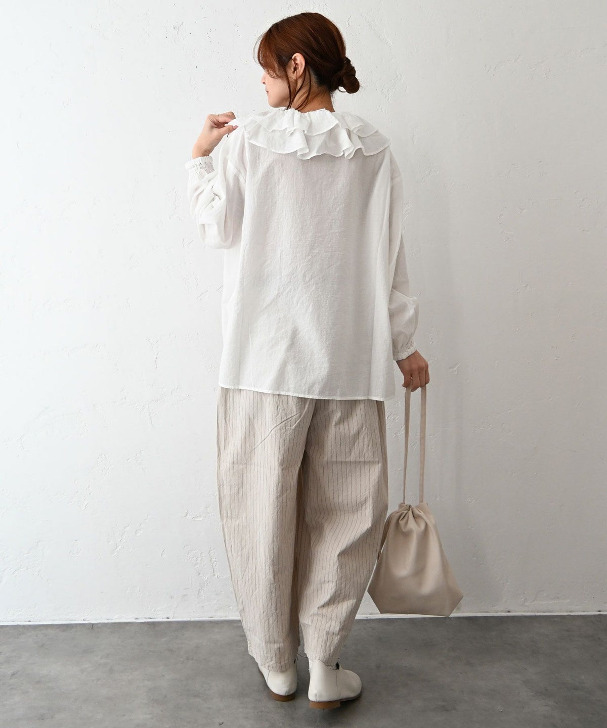 ista-ire｜ラッフルカラーブラウス [[4600-6350]][C]