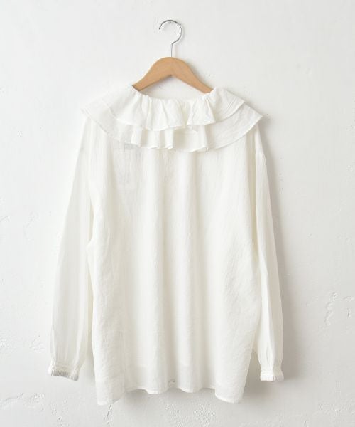 ista-ire｜ラッフルカラーブラウス [[4600-6350]][C] | ma28 ONLINE STORE
