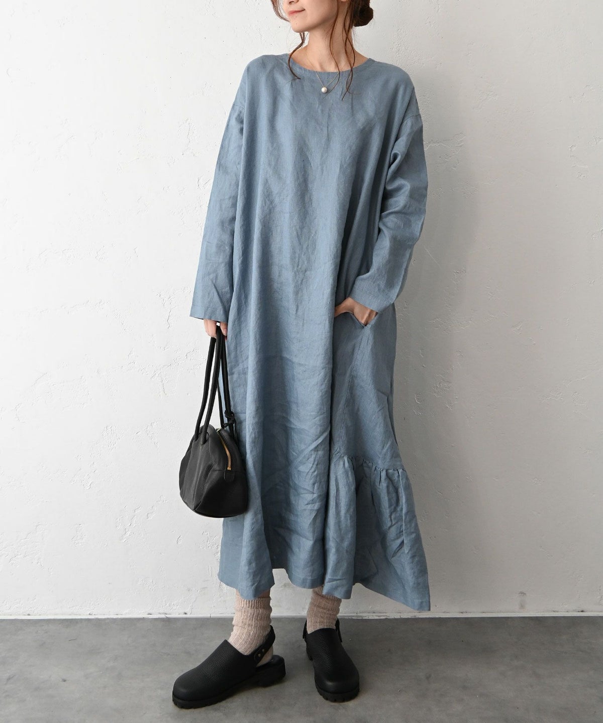 08Mab｜前後着裾ギャザー切替ワンピース [[CF-226HF1351]][C]