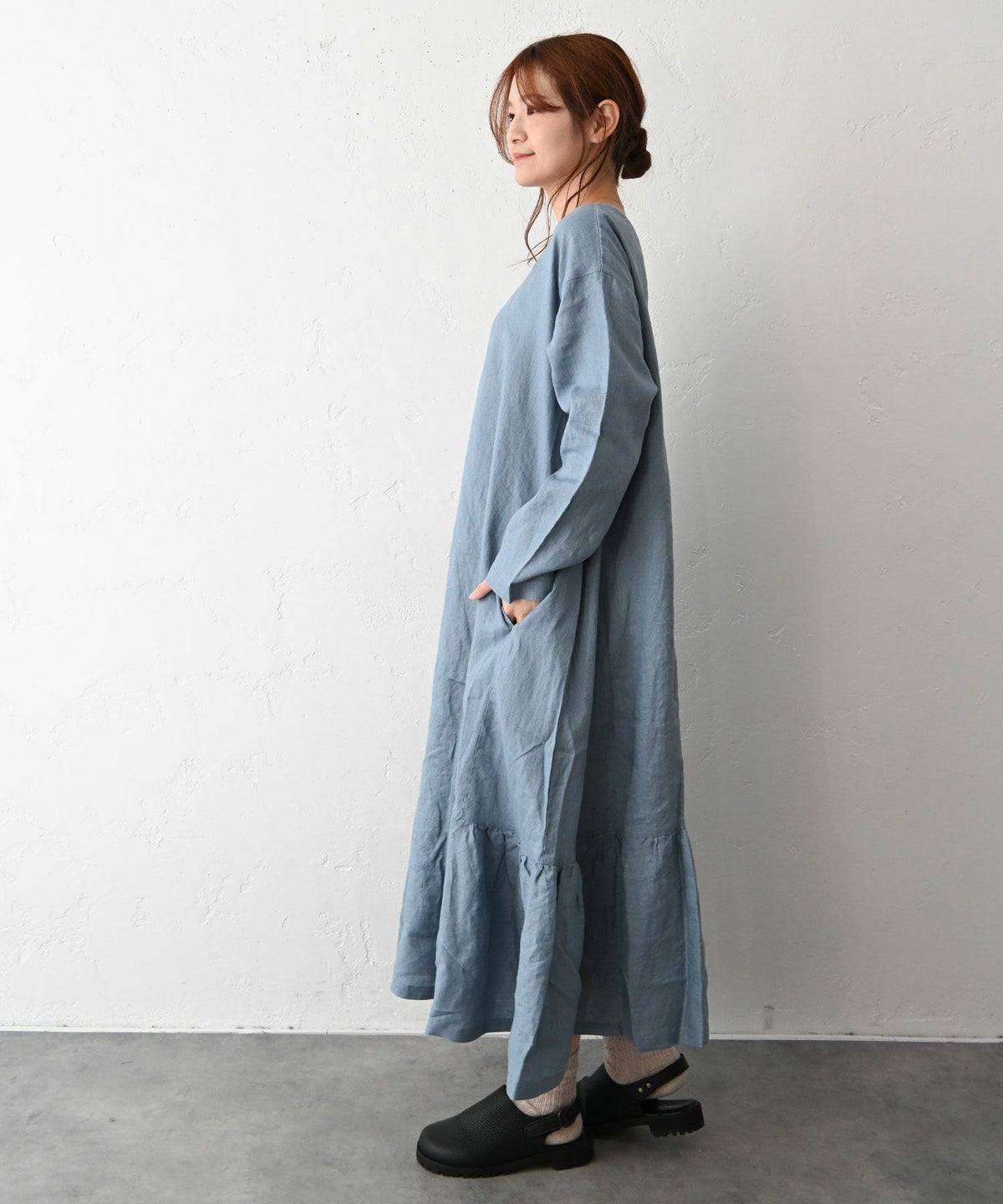 08Mab｜前後着裾ギャザー切替ワンピース [[CF-226HF1351]][C]