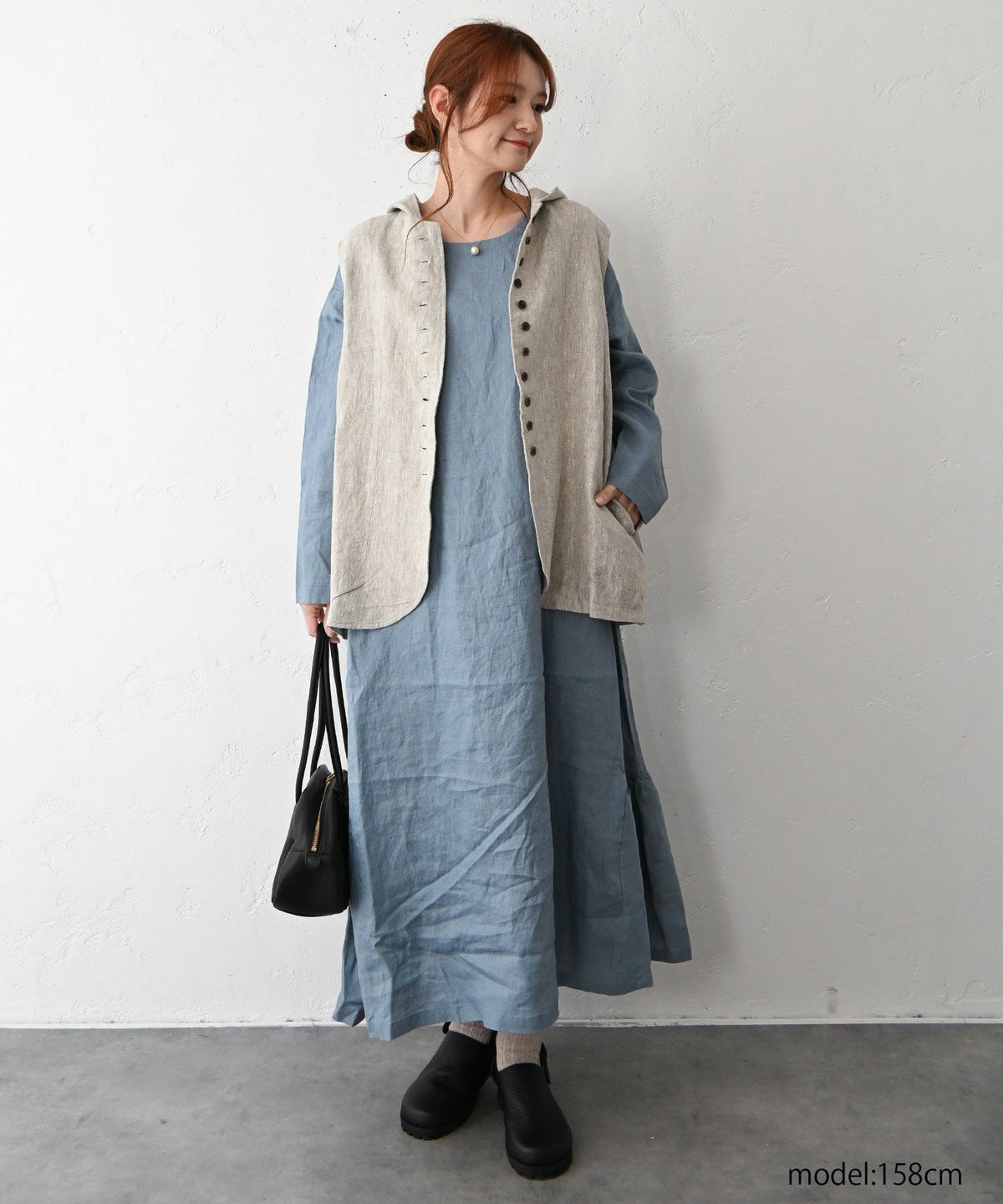 08Mab｜前後着裾ギャザー切替ワンピース [[CF-226HF1351]][C]