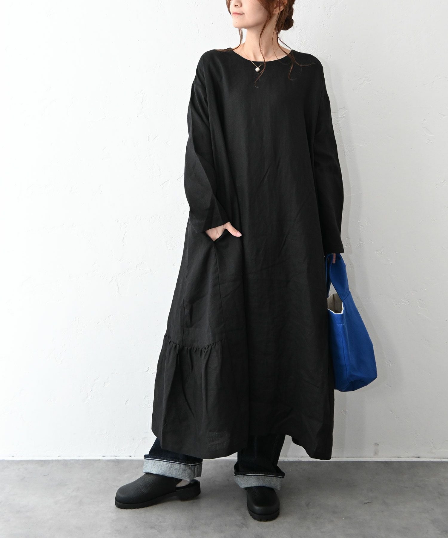 08Mab｜前後着裾ギャザー切替ワンピース [[CF-226HF1351]][C] | ma28