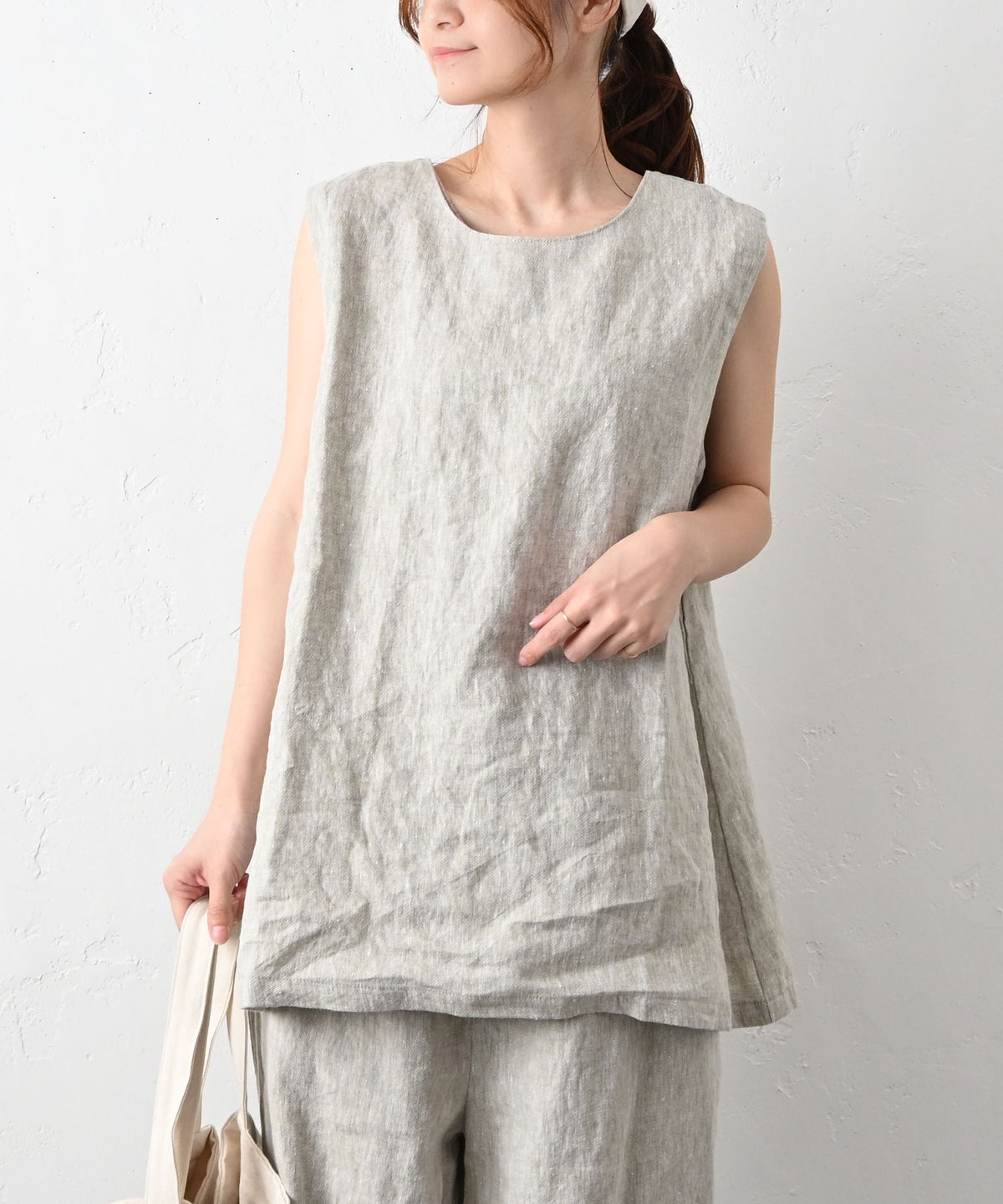 08Mab｜9番手リネン前後着ノースリーブプルオーバー [[CF-226MA08098]][C]