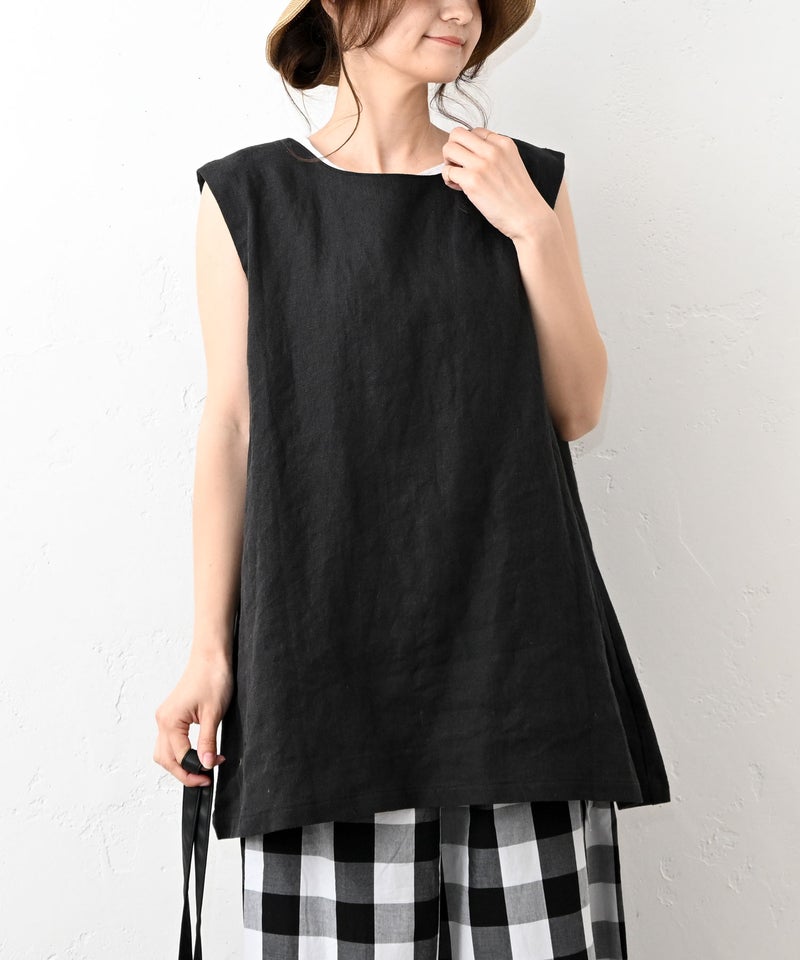 08Mab｜9番手リネン前後着ノースリーブプルオーバー [[CF-226MA08098]][C]