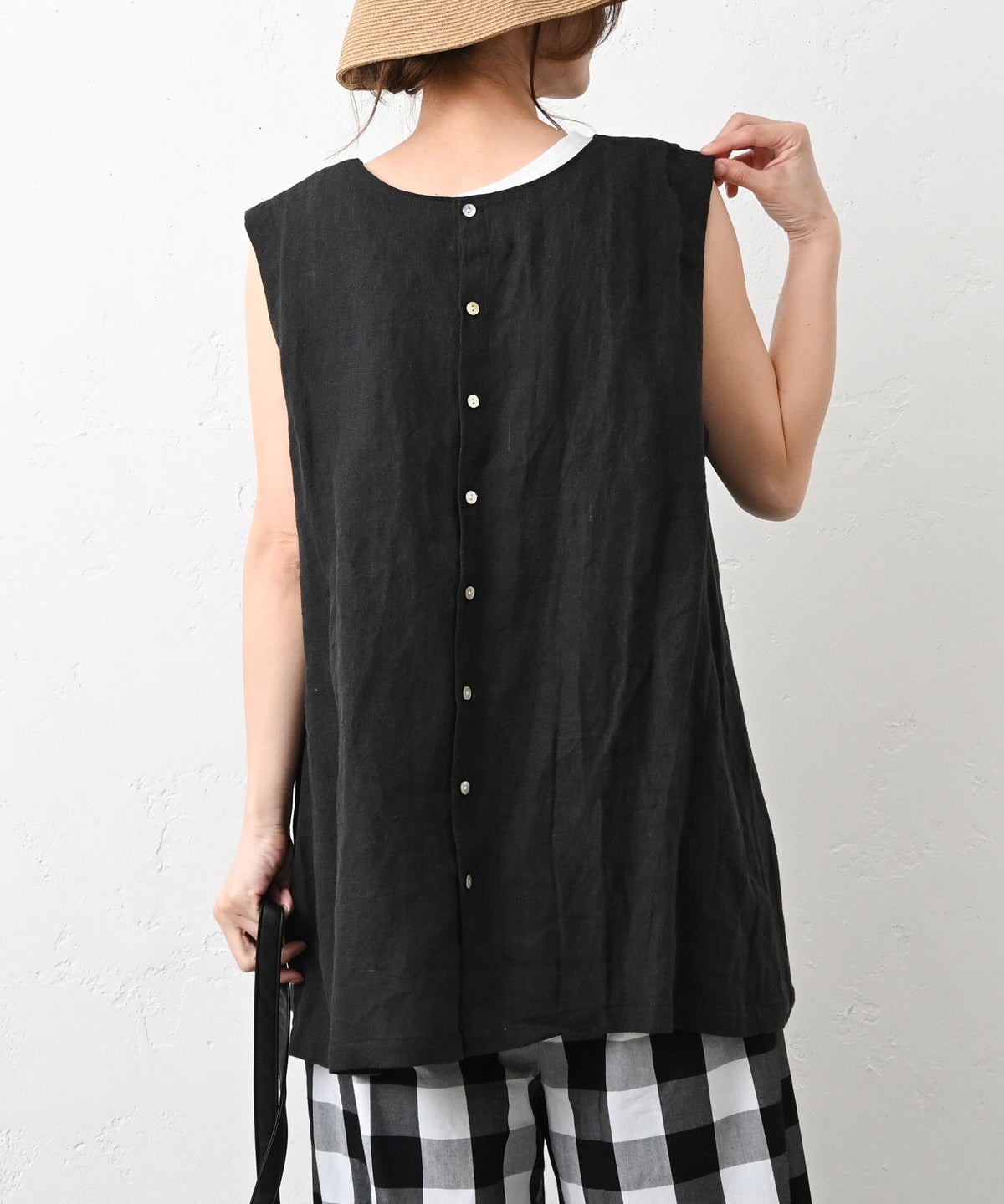 08Mab｜9番手リネン前後着ノースリーブプルオーバー [[CF-226MA08098]][C]