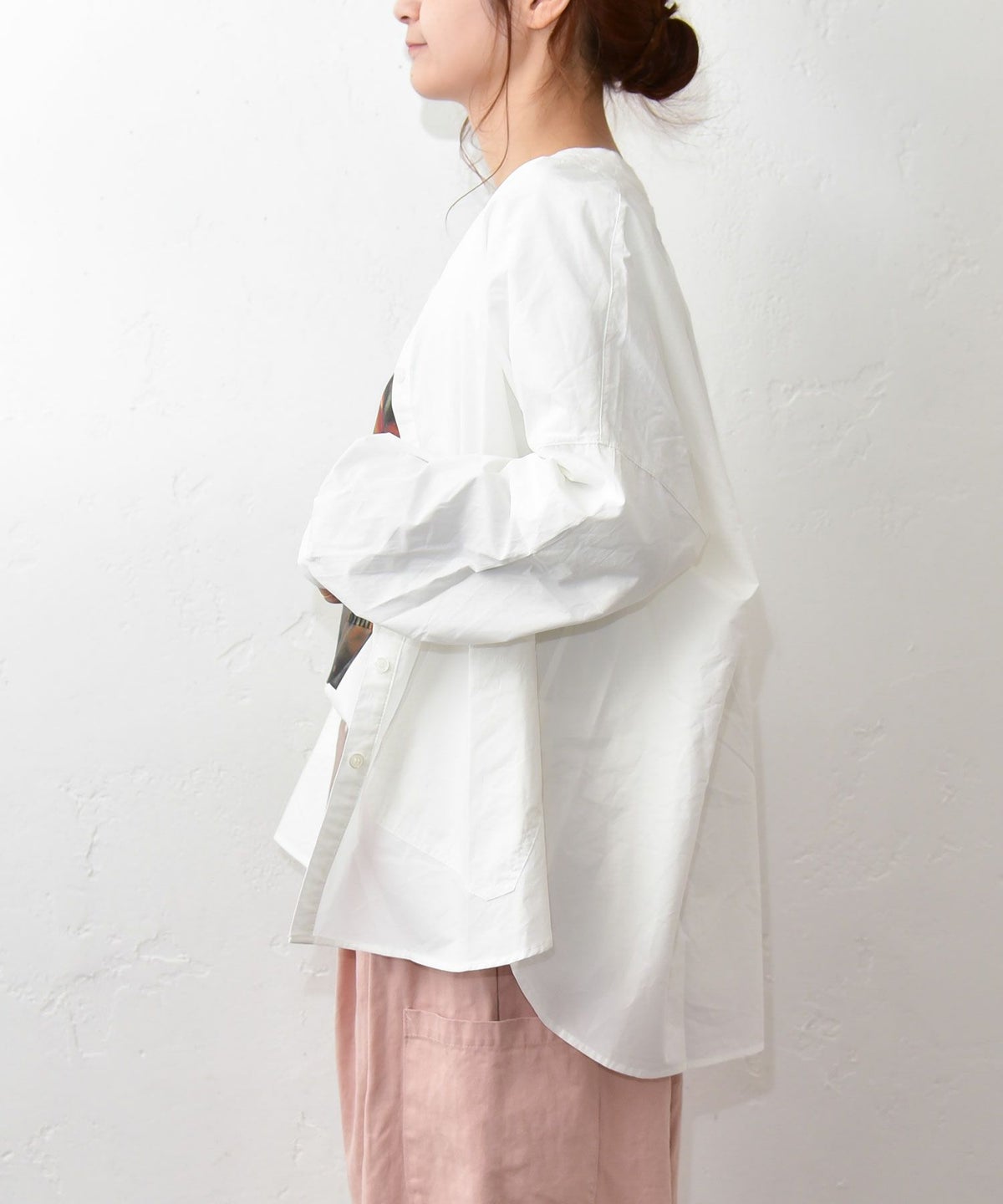 hagumu｜ノーカラーシャツジャケット [[19260141]][C]