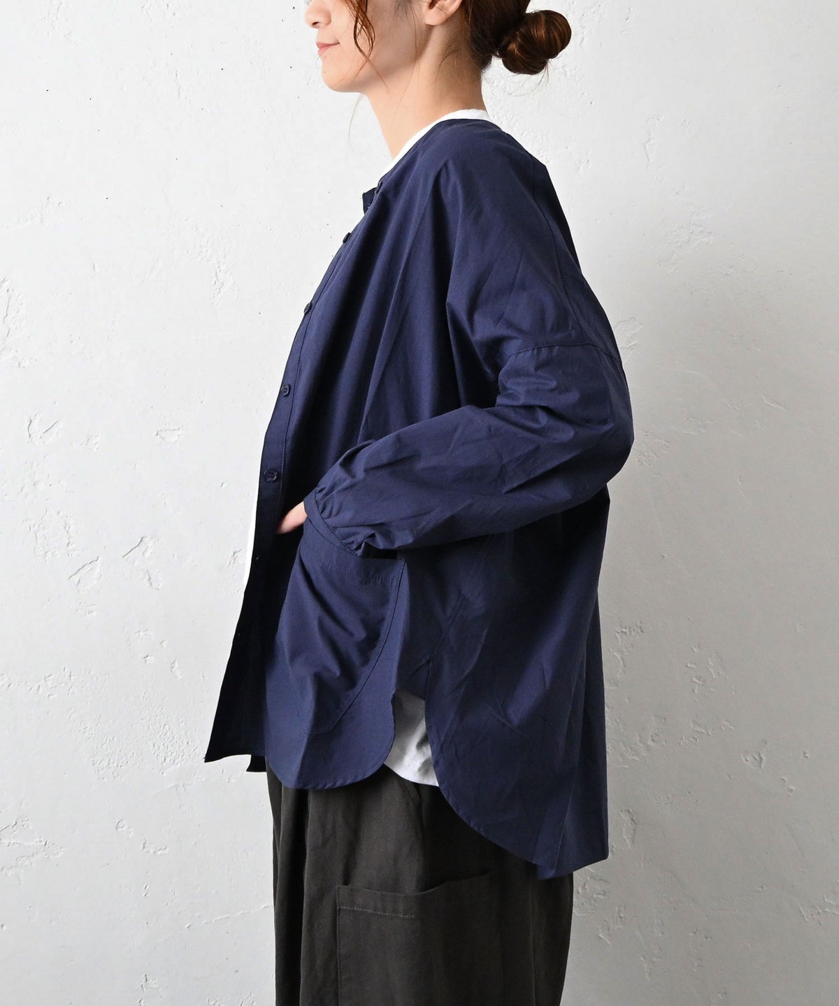 hagumu｜ノーカラーシャツジャケット [[19260141]][C]