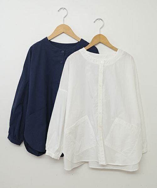  hagumu｜ノーカラーシャツジャケット [[19260141]][C]