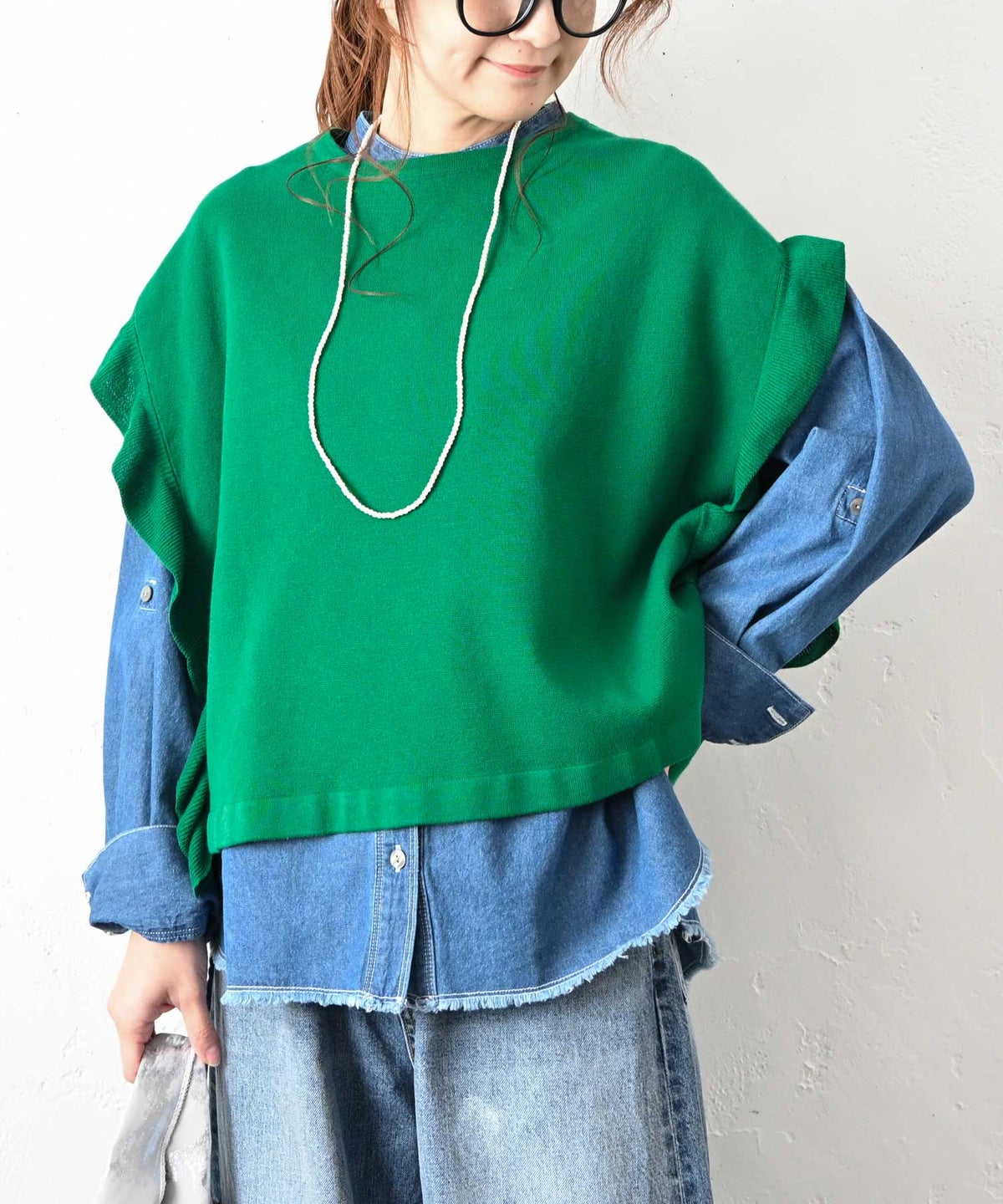 HUMS｜袖フリルニット [[HU-BE-05]][C]