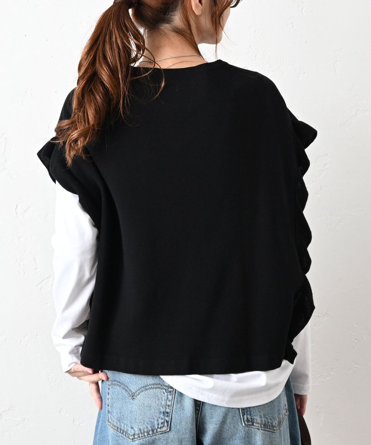 HUMS｜袖フリルニット [[HU-BE-05]][C]