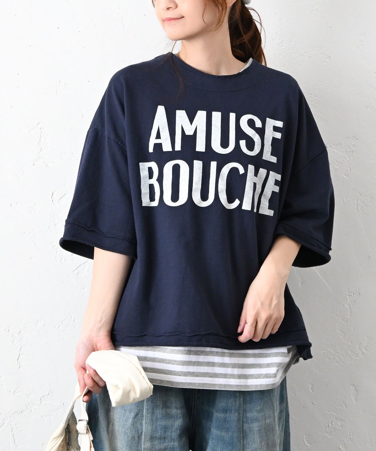 IN THE MARKET｜ヴィンテージライクロゴ6分袖ルーズTee [[C-2550]][C]