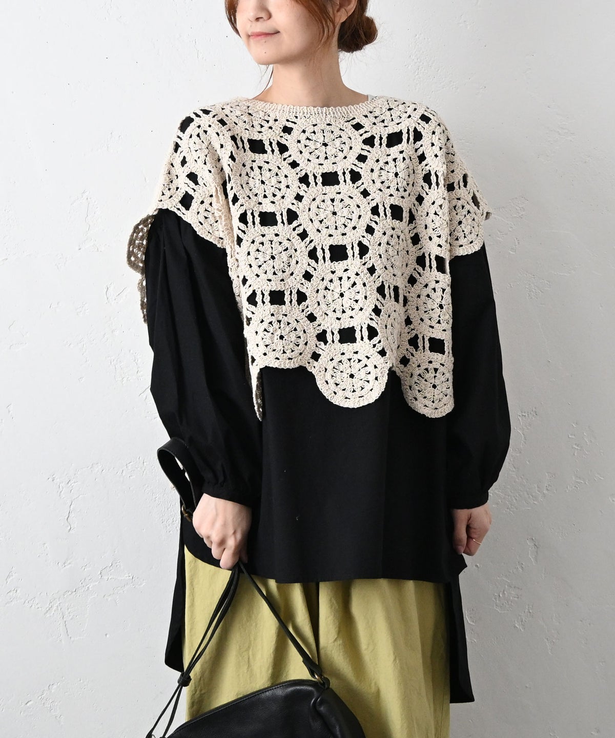 hagumu｜クロシェ風柄編み2wayベスト [[CPMA-9855]][C]