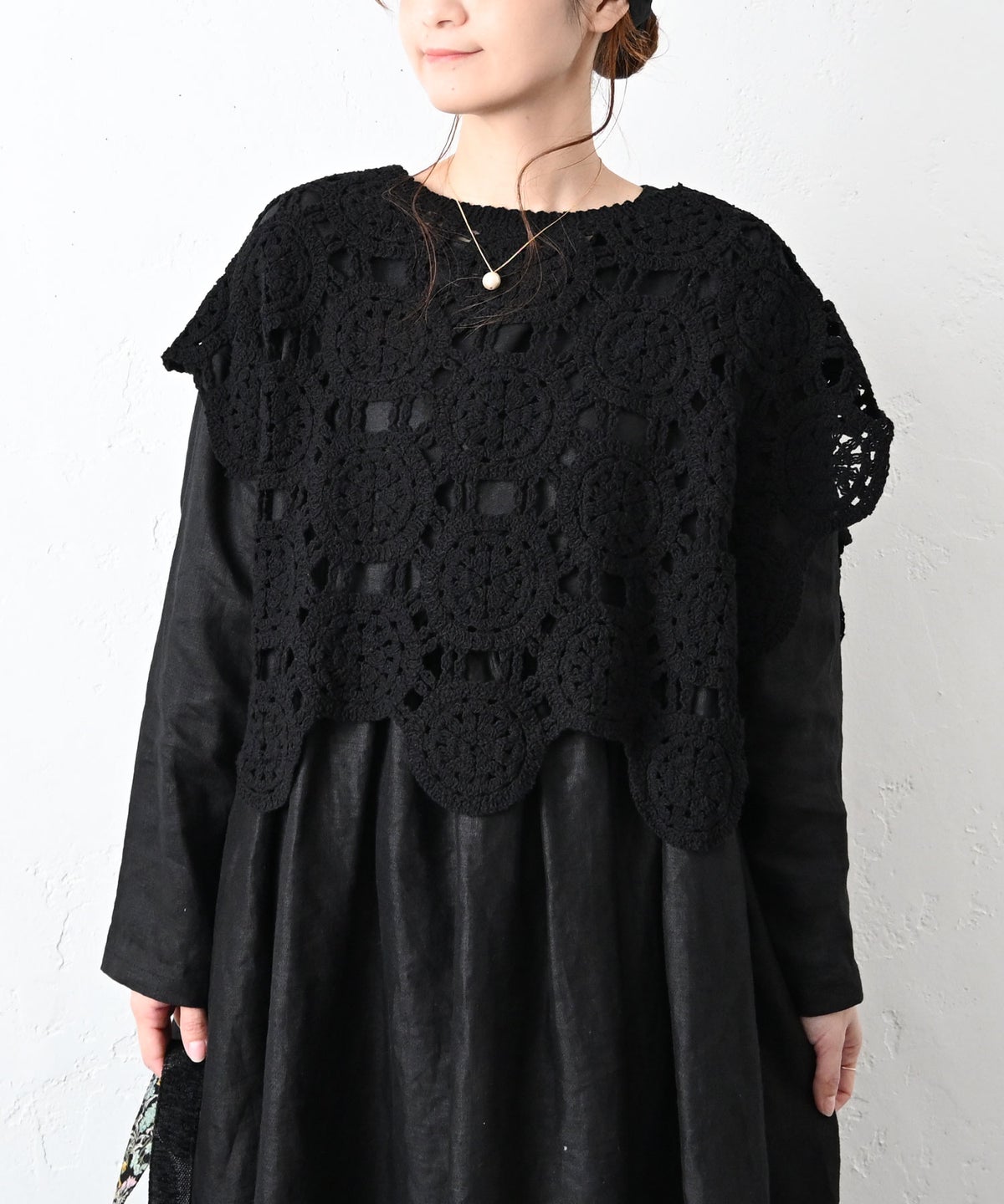 hagumu｜クロシェ風柄編み2wayベスト [[CPMA-9855]][C]