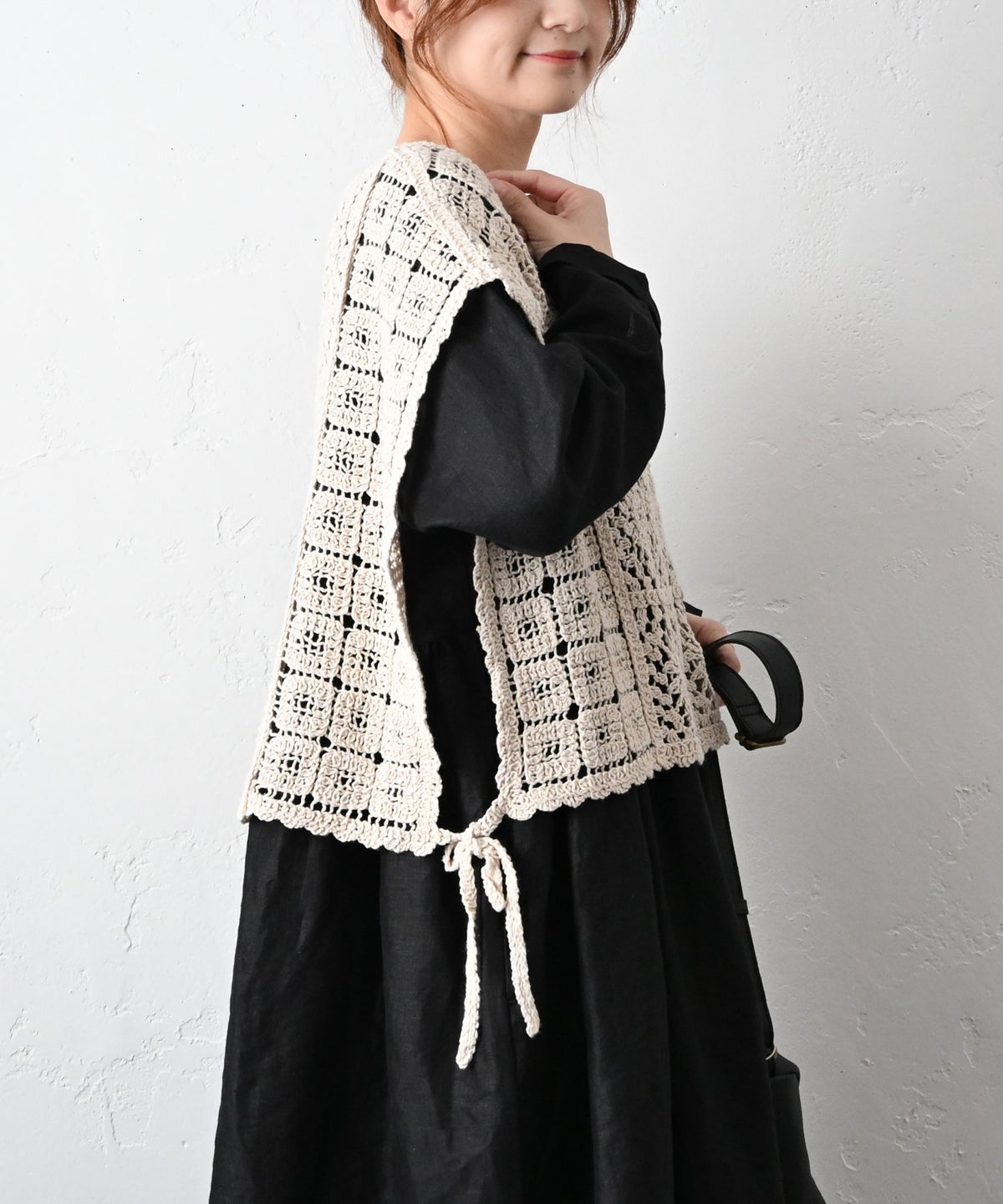 hagumu｜クロシェ風柄編みラウンドネックベスト [[CPMA-8855]][C]