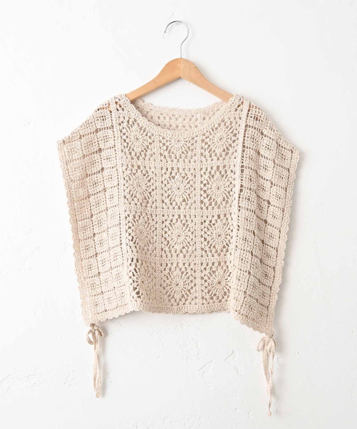 hagumu｜クロシェ風柄編みラウンドネックベスト [[CPMA-8855]][C]