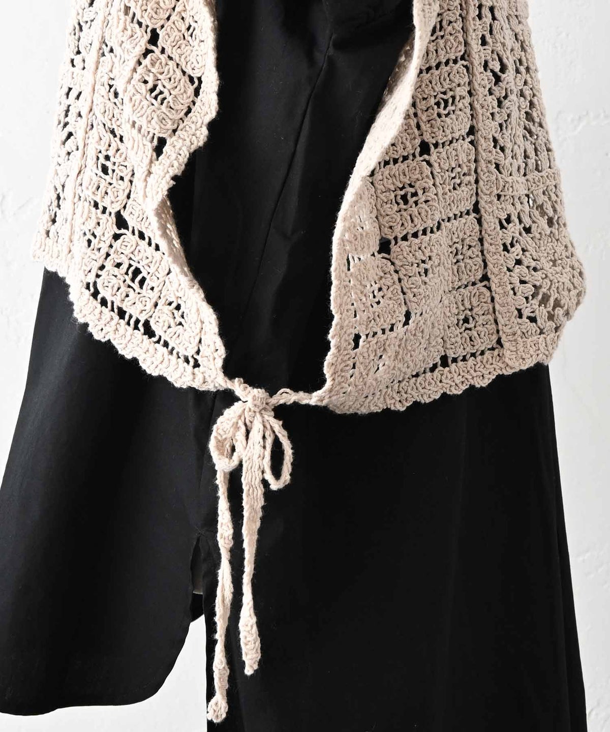 hagumu｜クロシェ風柄編みラウンドネックベスト [[CPMA-8855]][C]