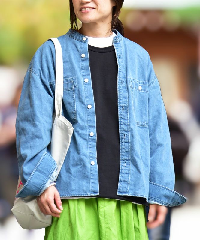 Our.｜ノーカラーデニムジャケット [[131342H]][C] | ma28 ONLINE STORE