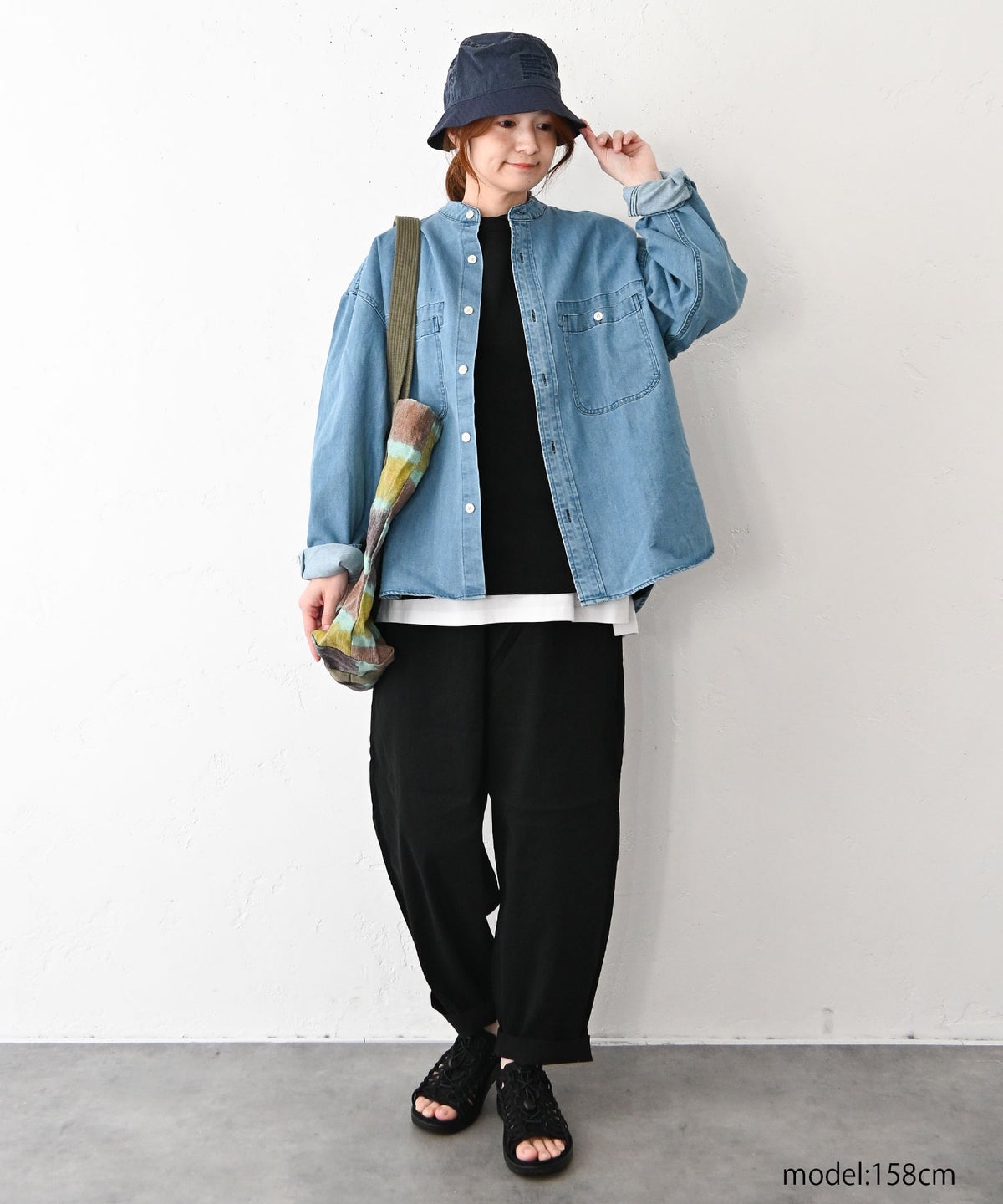 Our.｜ノーカラーデニムシャツ [[131343H]][C]