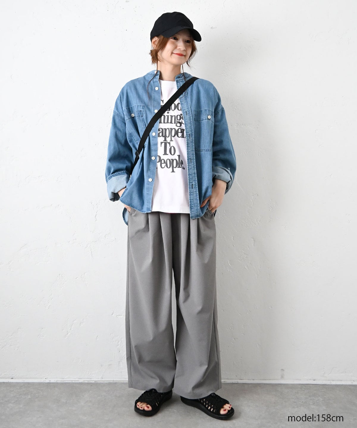 Our.｜ノーカラーデニムシャツ [[131343H]][C]