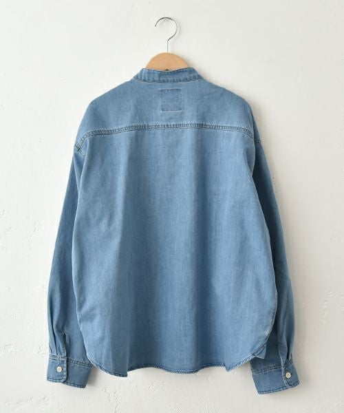Our.｜ノーカラーデニムシャツ [[131343H]][C]