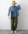 Our.｜デニム素材ヘンリーネックシャツプルオーバー [[Our-023]][C]