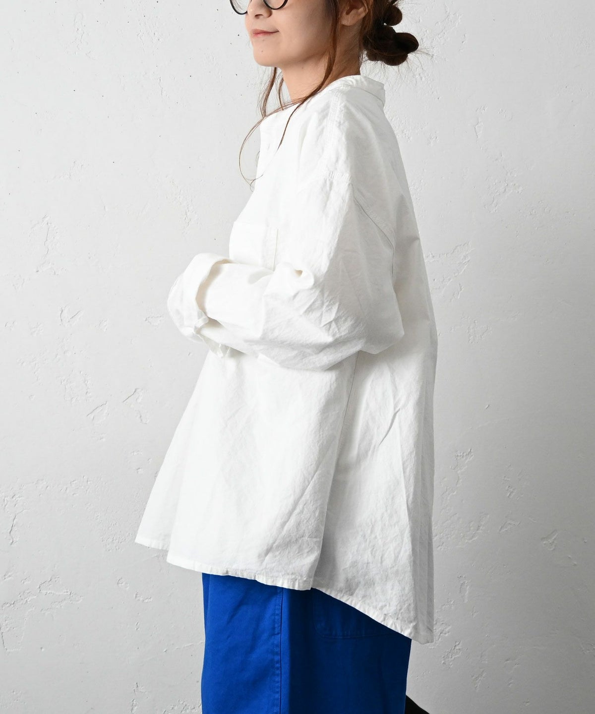 Our.｜タイプライターヘンリーネックシャツプルオーバー [[Our-023-1]][C]