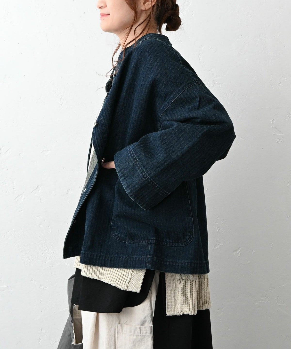 hagumu｜【なかなプロデュース】スタンドカラーデニムジャケット [[hag-185-IND]][C]