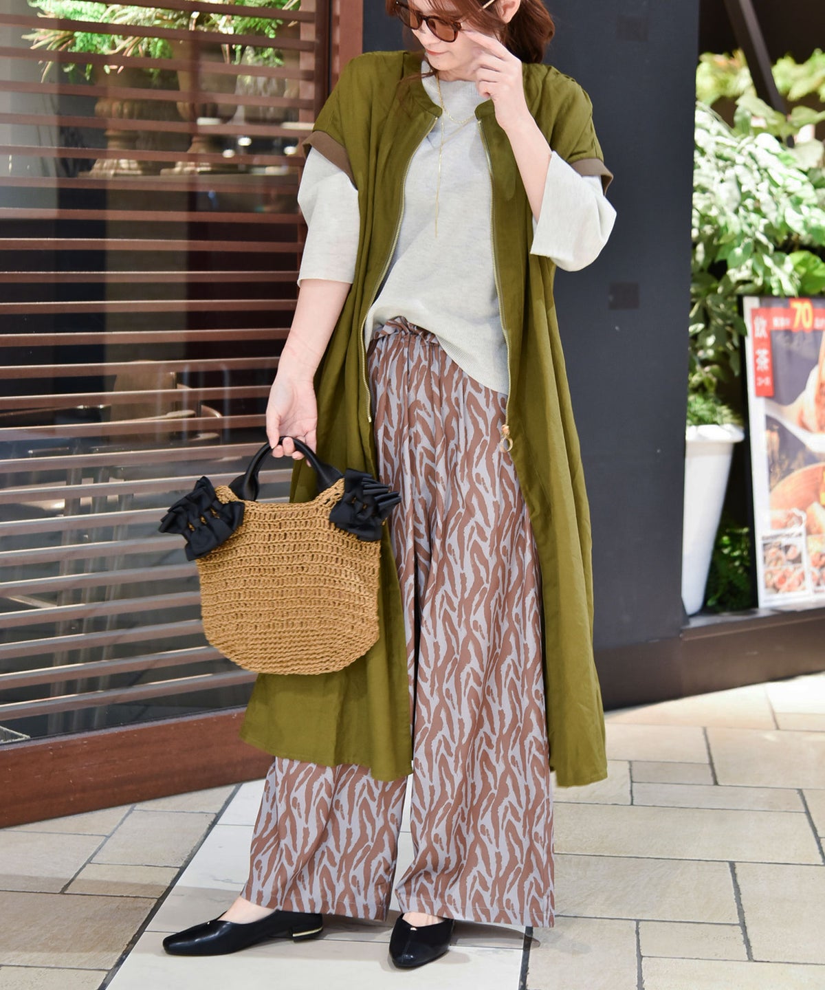 HUMS｜リネンレーヨンロングベスト [[C-5120]][C]