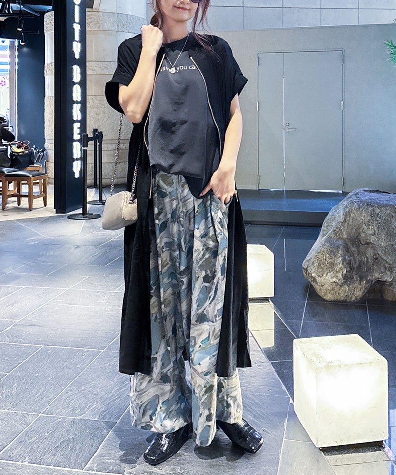 HUMS｜リネンレーヨンロングベスト [[C-5120]][C]