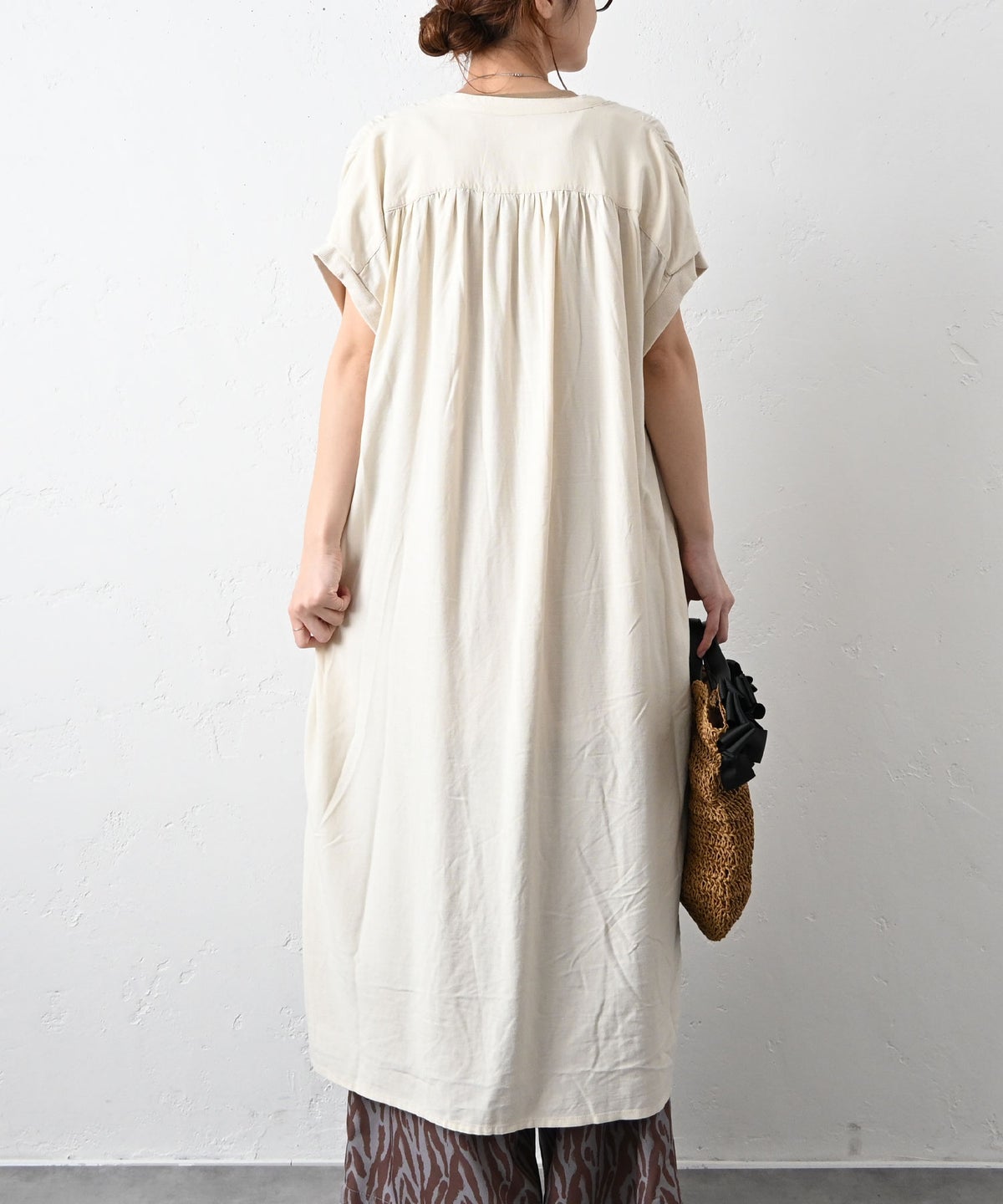 HUMS｜リネンレーヨンロングベスト [[C-5120]][C]