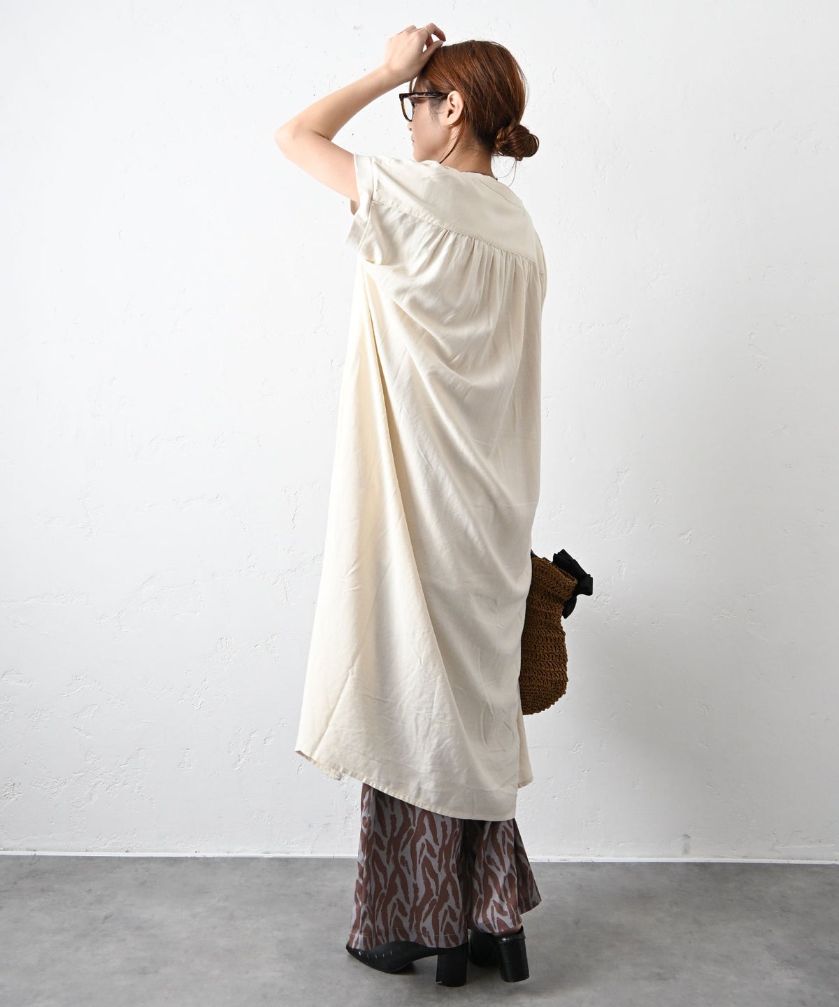 HUMS｜リネンレーヨンロングベスト [[C-5120]][C]