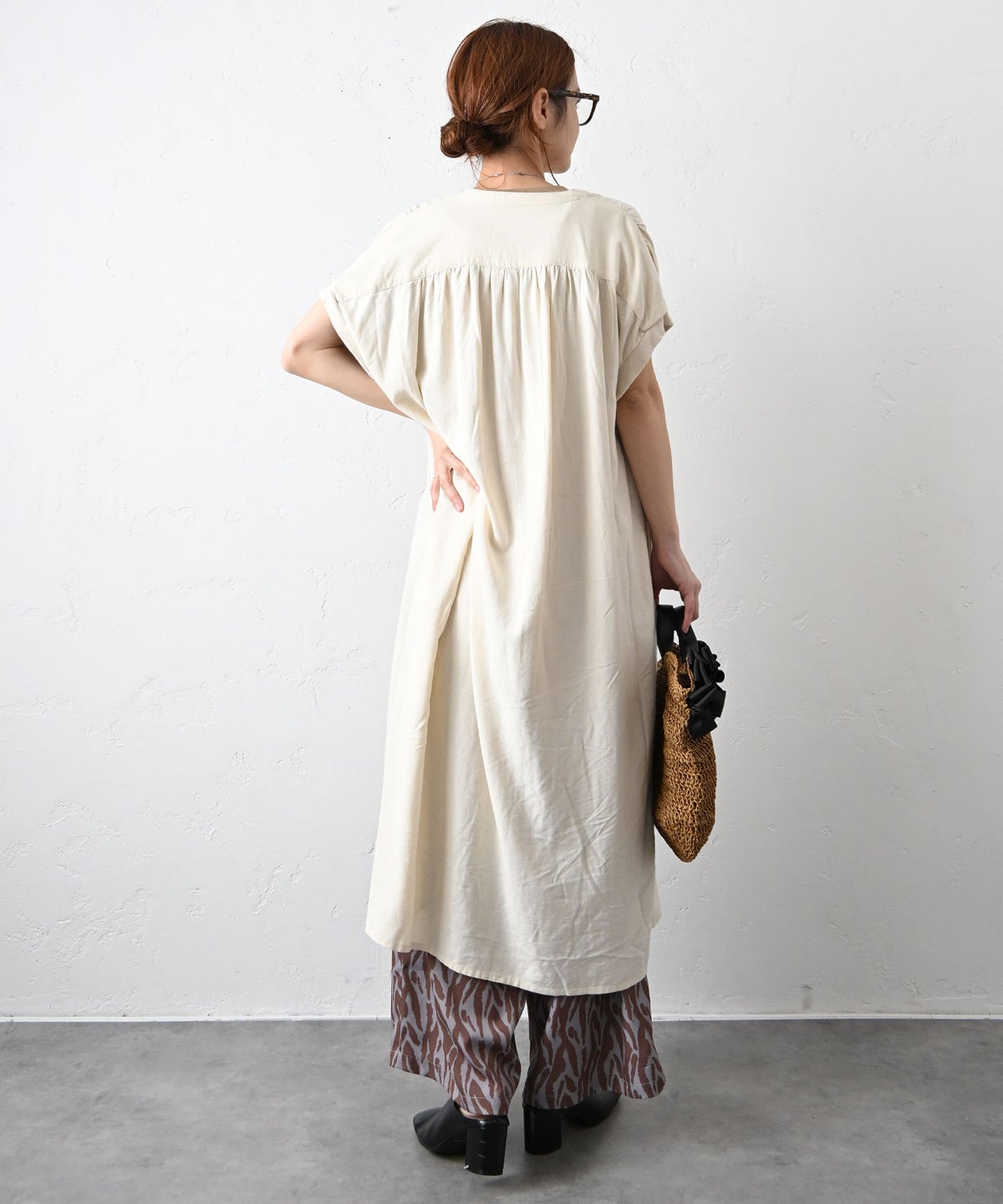 HUMS｜リネンレーヨンロングベスト [[C-5120]][C]