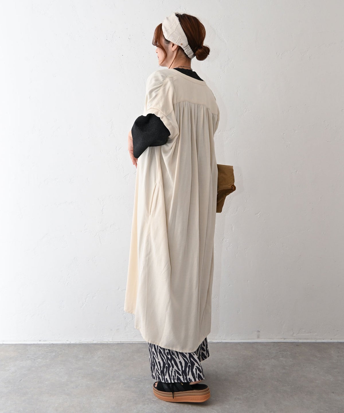 HUMS｜リネンレーヨンロングベスト [[C-5120]][C]