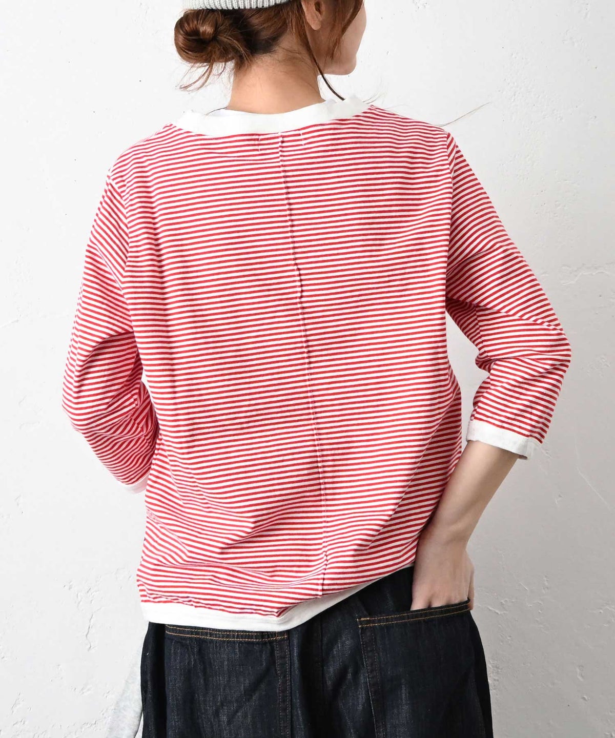 and quarter｜7分袖ボーダーカットソー [[MA-056]][C]