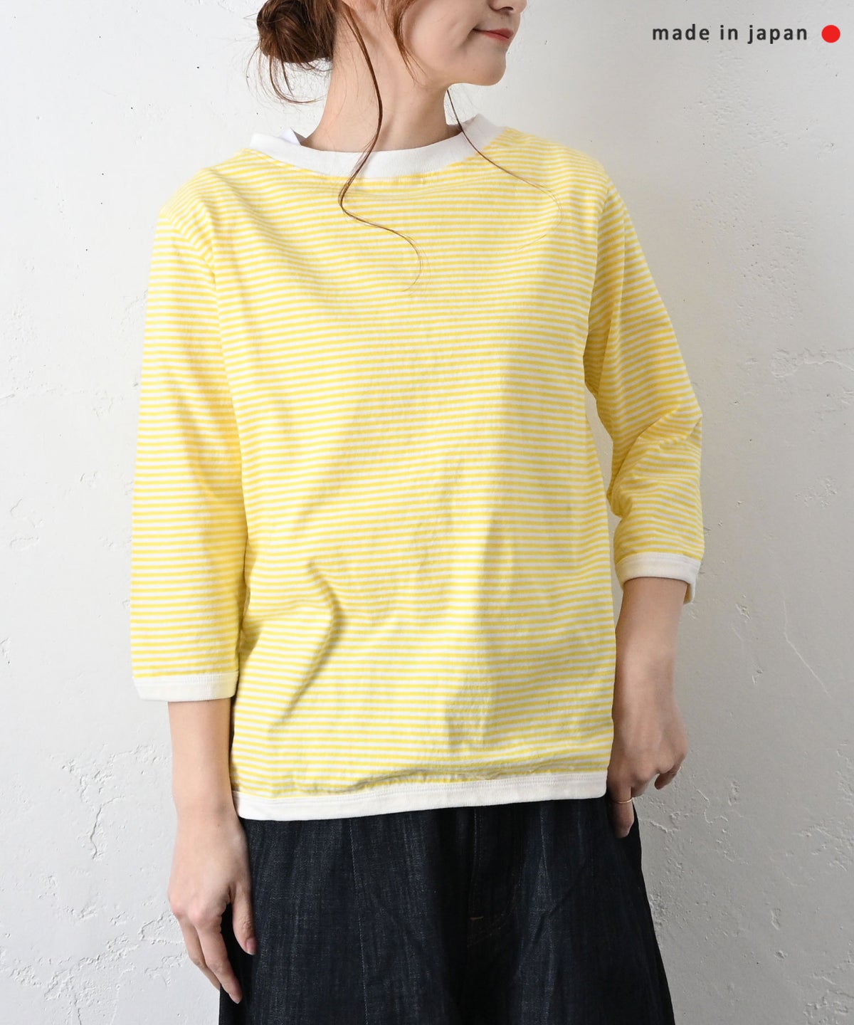 and quarter｜7分袖ボーダーカットソー [[MA-056]][C]