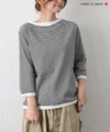 and quarter｜7分袖ボーダーカットソー [[MA-056]][C]