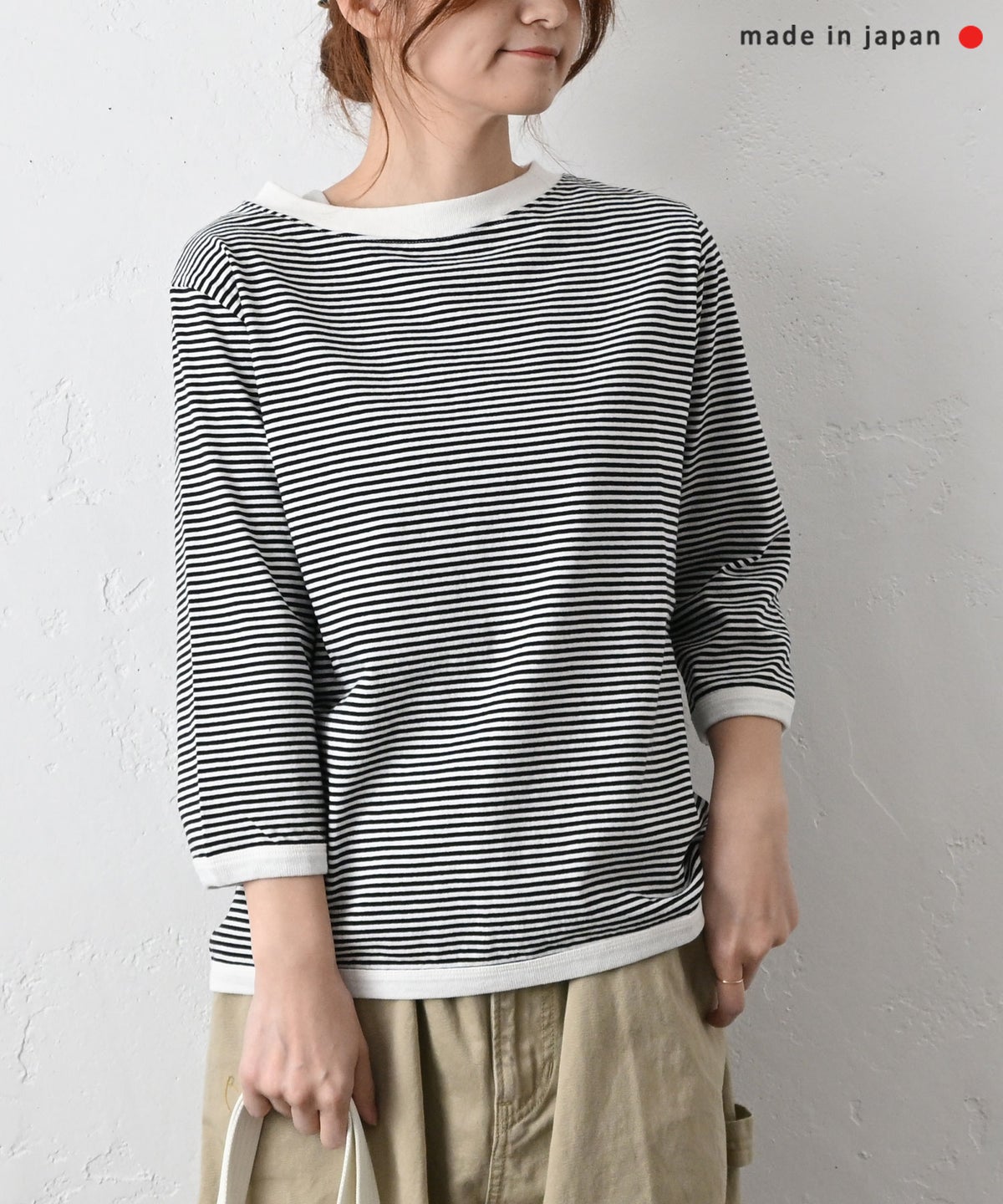 and quarter｜7分袖ボーダーカットソー [[MA-056]][C]