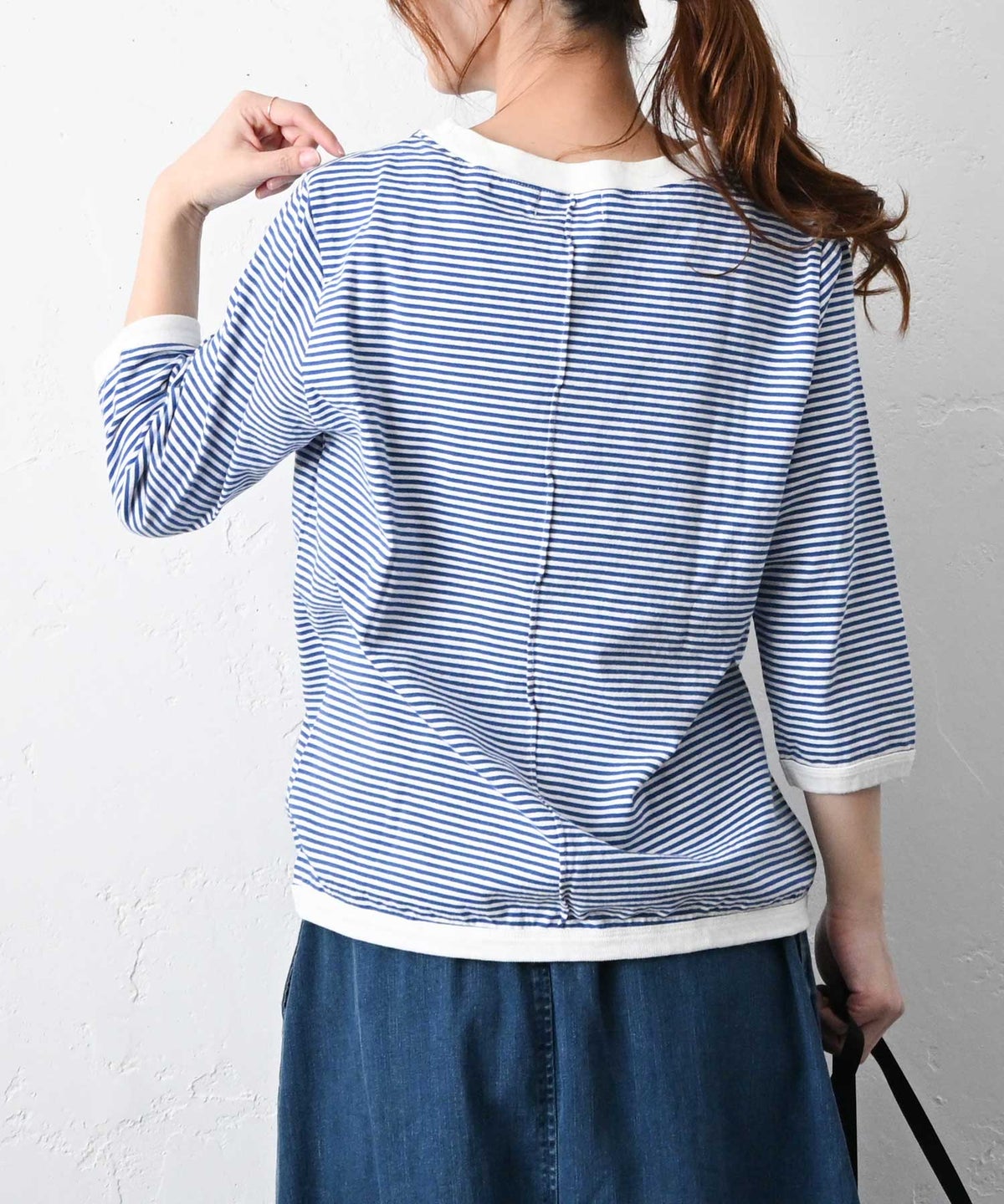 and quarter｜7分袖ボーダーカットソー [[MA-056]][C]