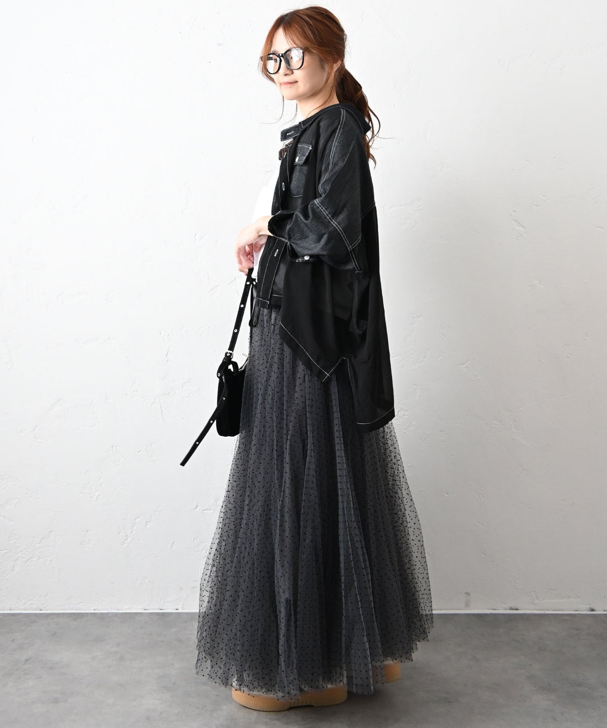 HUMS｜デニム使いシアーシャツ [[41361141]][C]