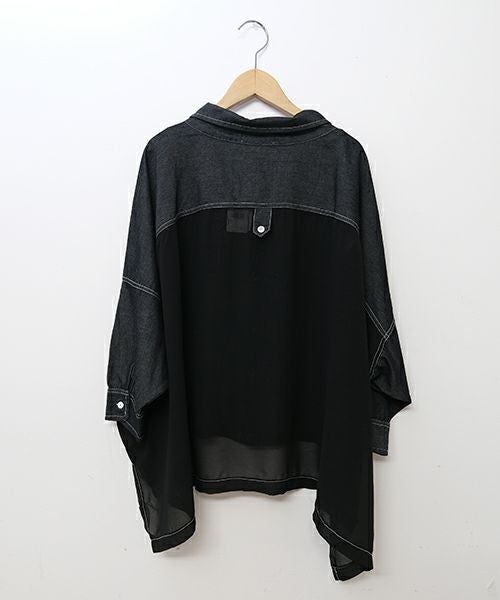 HUMS｜デニム使いシアーシャツ [[41361141]][C]