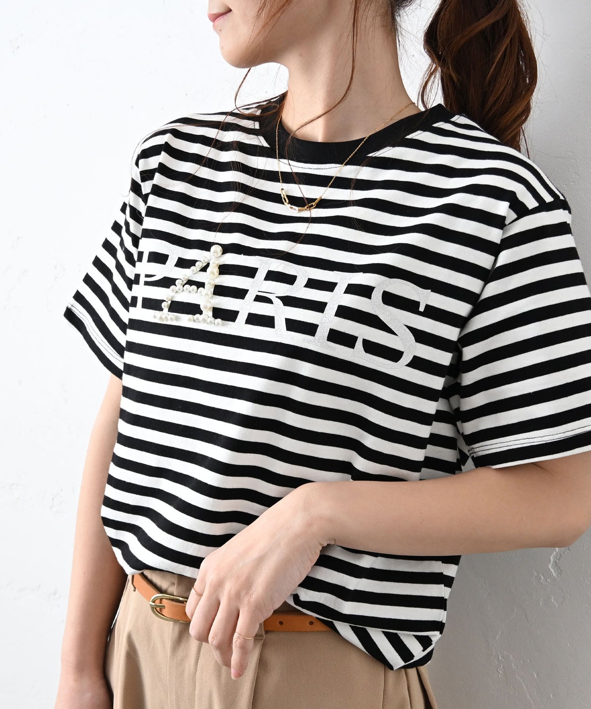  Account｜ボーダー×ロゴT [[MAA104TEA]][C]