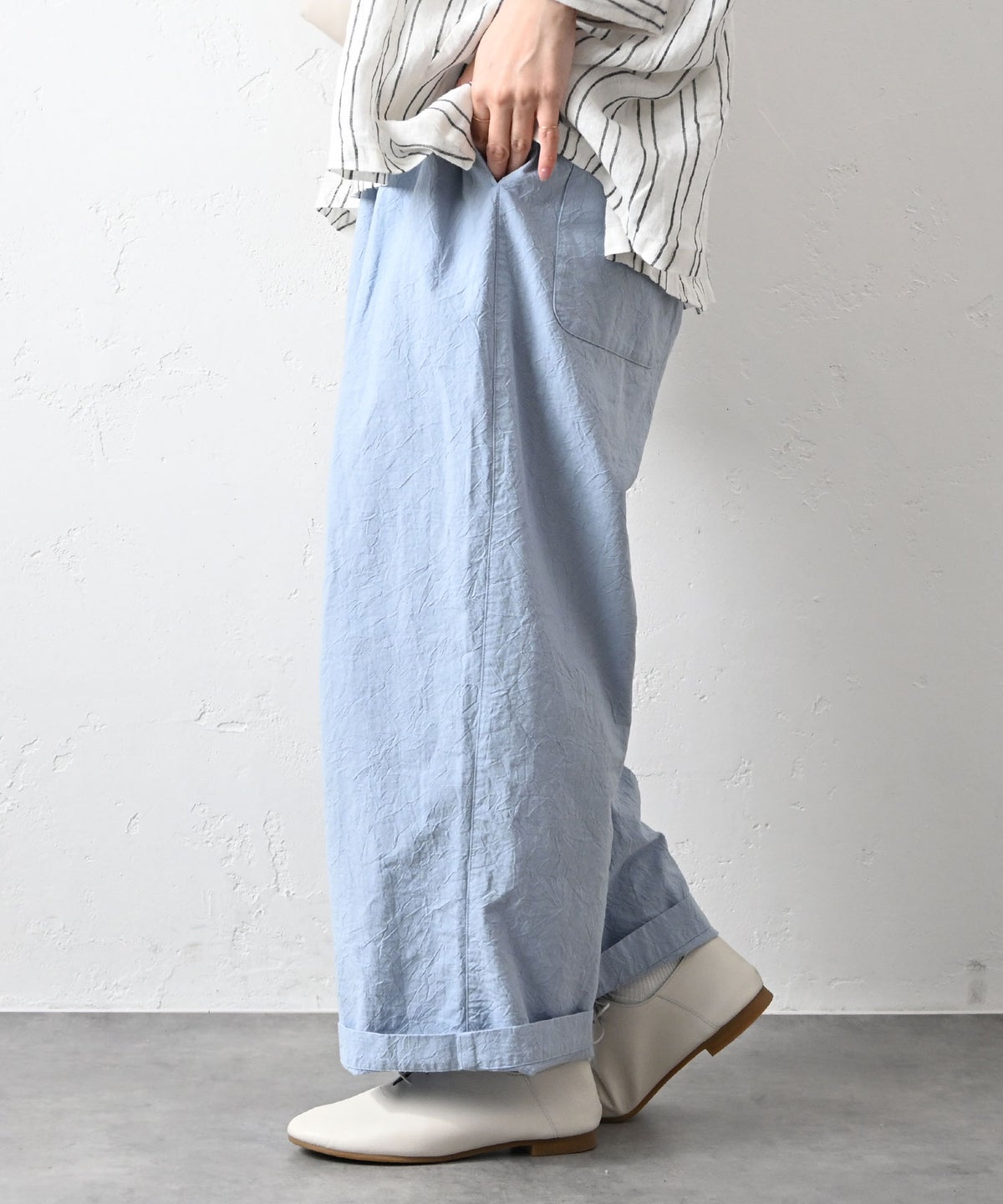 No18｜コットンワッシャーワイドパンツ [[CE1PT260106B]][C]