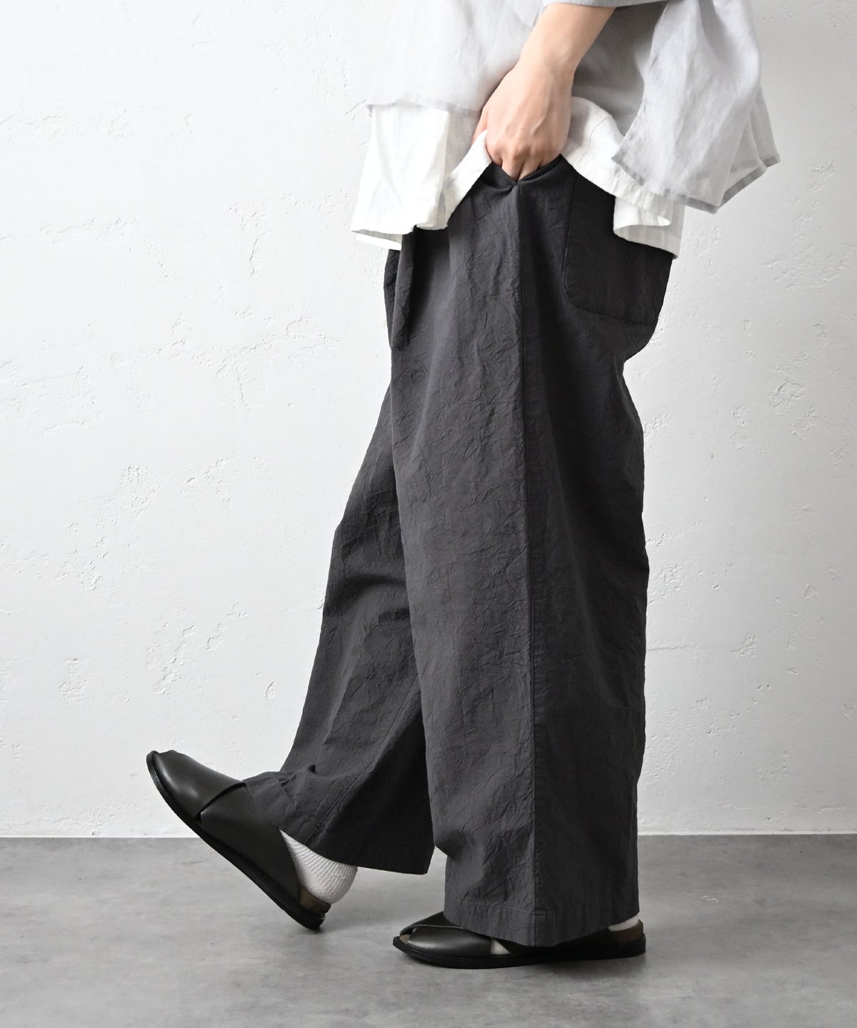 No18｜コットンワッシャーワイドパンツ [[CE1PT260106B]][C]