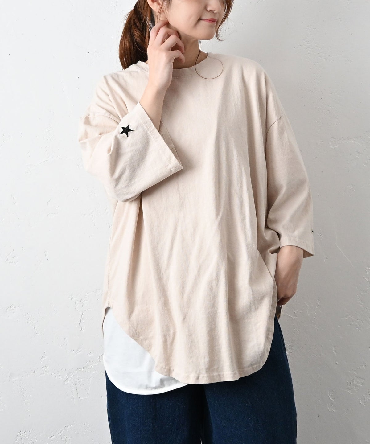 IN THE MARKET｜5分袖オーバーカットソー [[C-2555]][C]