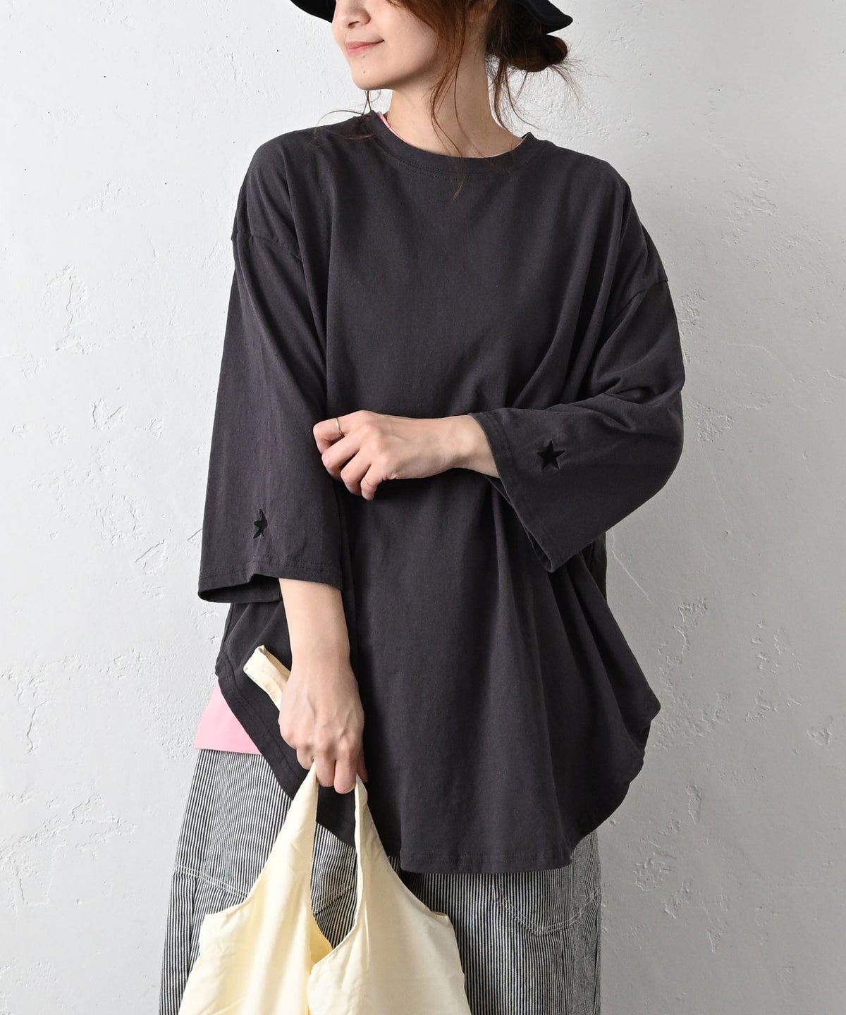 IN THE MARKET｜5分袖オーバーカットソー [[C-2555]][C]